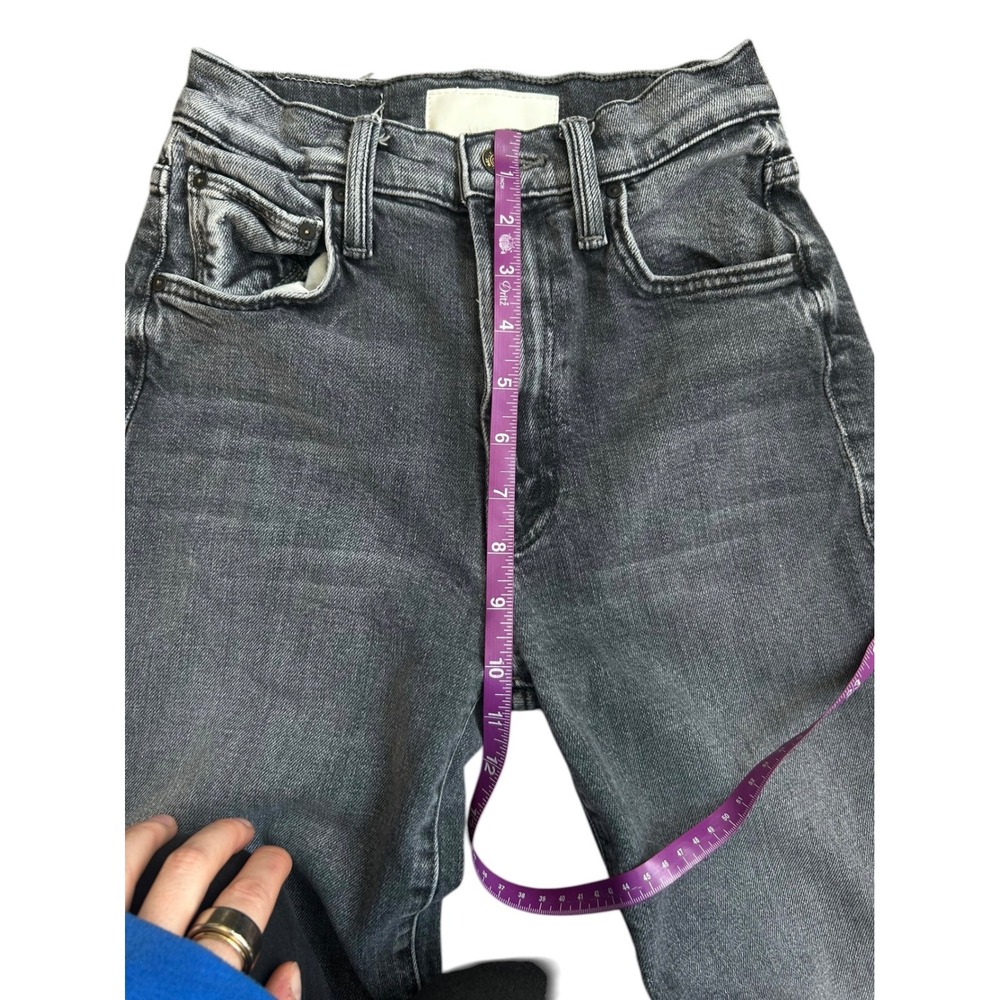 Mother The Rambler Zip Flood Jeans Outta Sight Faded Black Straight Leg Size 23 - Picture 6 of 11